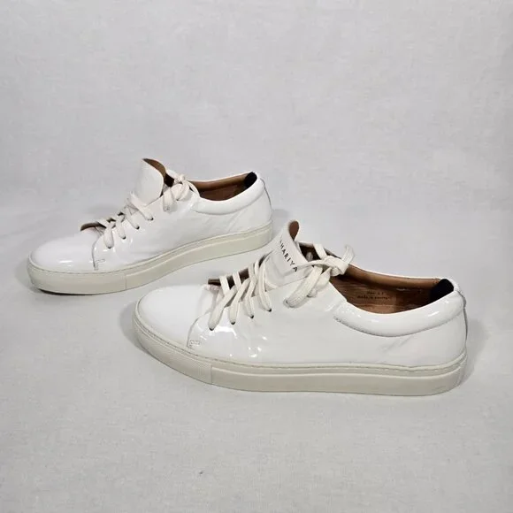 NAHARIYA Old Money Normcore WHITE Patent Leather Sneakers Shoes